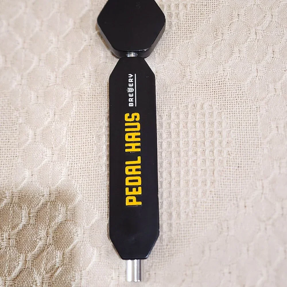 RARE AZ Pedal Haus Brewery Black Yellow White Metal Center Beer Pull Tap Handle